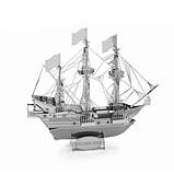 Металевий 3D конструктор корабель GOLDEN HIND, фото 3