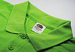 Чоловіча футболка поло салатова щільна Premium polo Fruit of the Loom, 3XL, фото 3