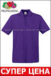 Чоловіча футболка поло фіолетова щільна Premium polo Fruit of the Loom, 3XL, фото 6