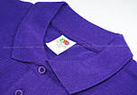 Чоловіча футболка поло фіолетова щільна Premium polo Fruit of the Loom, 3XL, фото 2