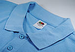 Чоловіча футболка поло блакитна щільна Premium polo Fruit of the Loom,3XL, фото 2