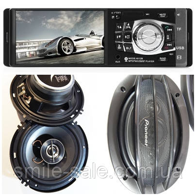Набір Автозвуку з МР4 ВІДЕО Магнітолою Pioneer 4012CRB + Овали 1000W + круглі 16 см 300W! НОВИНКА!