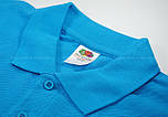 Чоловіча футболка поло синя щільна (ультрамарин) Premium polo Fruit of the Loom,S, фото 3