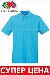 Чоловіча футболка поло синя щільна (ультрамарин) Premium polo Fruit of the Loom,S, фото 7