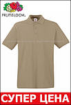 Чоловіча футболка поло хакі щільна Premium polo Fruit of the Loom,2XL, фото 7