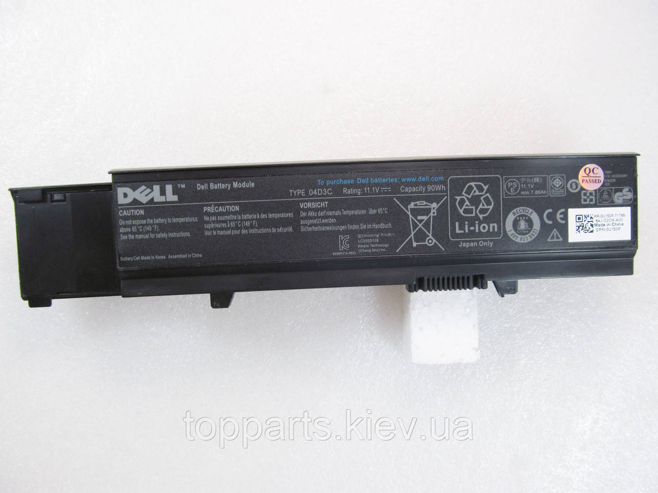 Батарея для ноутбука Dell Vostro 3400 04D3C, 8100mAh (90Wh), 9cell, 11.1V, Li-ion, черная, ОРИГИНАЛЬНАЯ - фото 1 - id-p170129618