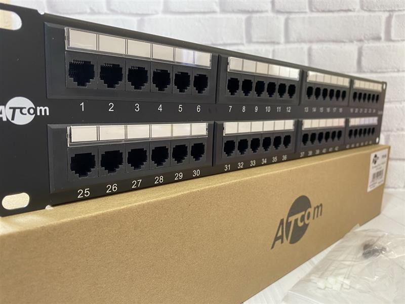 Патч-панель ATcom P5148 19" 48хRJ-45 UTP 2U cat.5е, фото 1