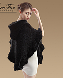 Чорна норкова шаль 44-52р, накидка хутряна. Норкове пончо, жилет., фото 5