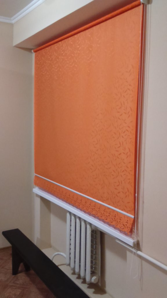 Рулонные шторы ткань НАТУРА 2259 оранжевый цвет - фото 2 - id-p512567526