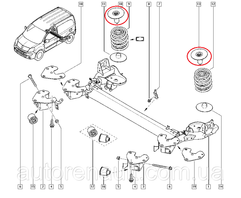 Подушка ресори на задній міст, верхня для Рено Кенго II 08-> Renault (оригінал) 8200926887 - фото 5 - id-p253520022