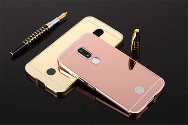 Металевий дзеркальний чохол бампер для MOTO M (XT1662) (4 кольори)