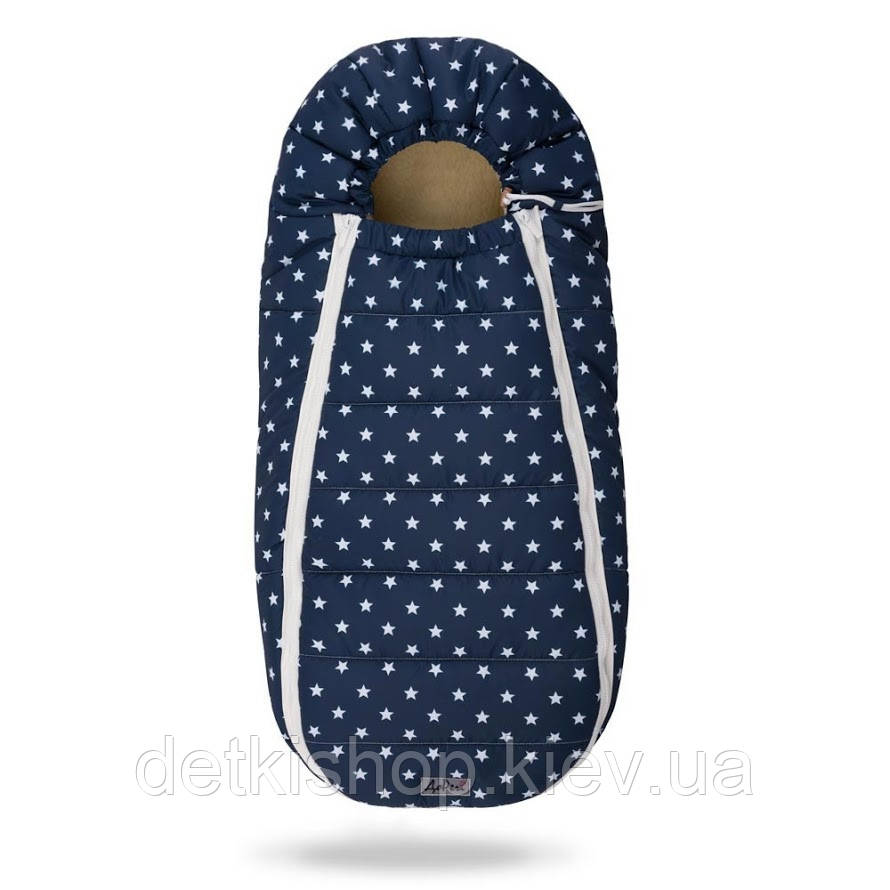 Конверт-кокон на овчині Baby XS ДоРичi (синій у білі зірки)