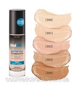 Тон для обличчя мінеральний матовий зволожувач IDEALMATT INGRID Mattifying Foundation 301 Польща (розпродаж), фото 2