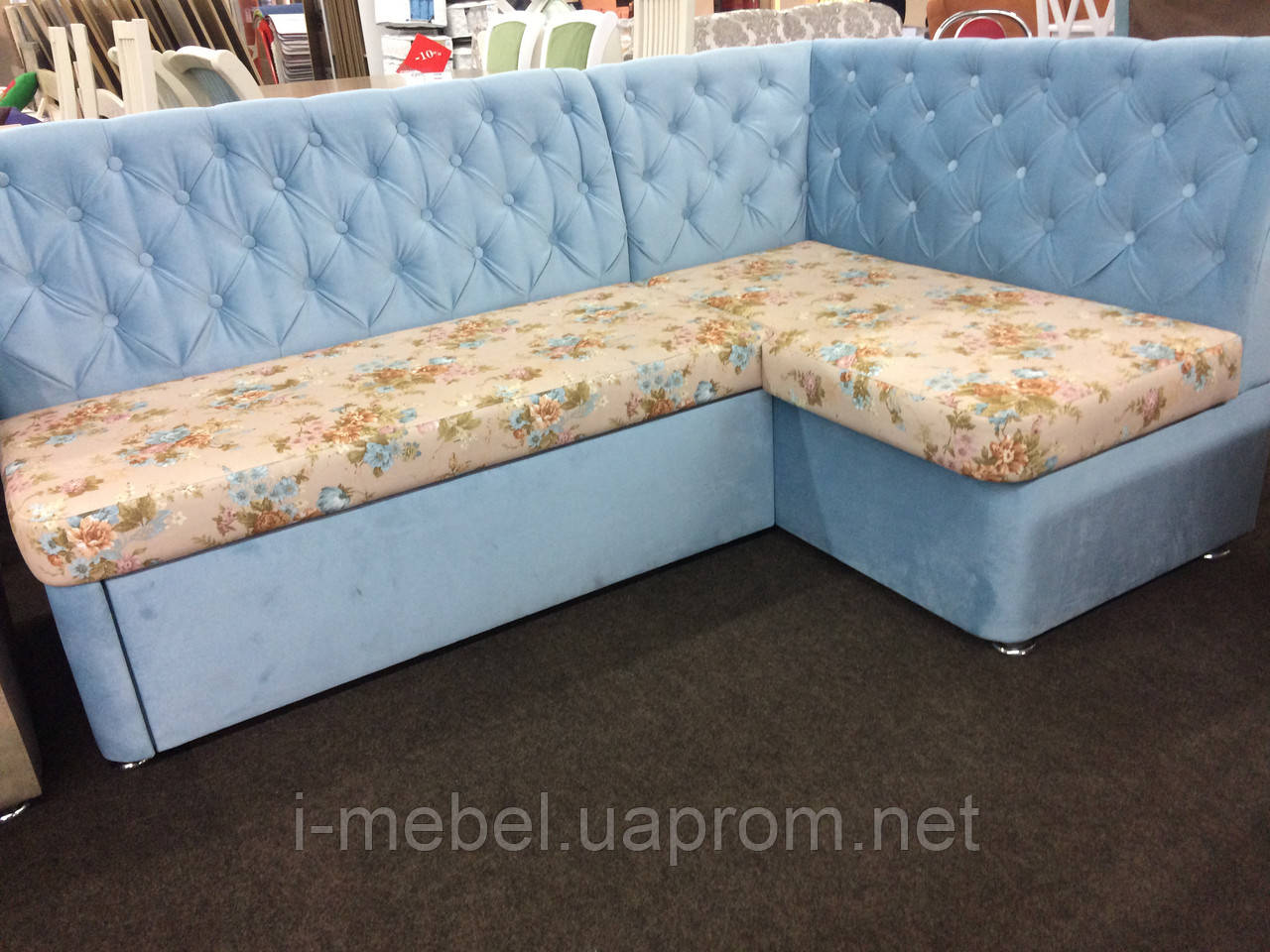 Мягкий уголок на кухню в красивой ткани (голубой), цена 8900 грн — Prom ...