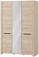 Шкаф трехдверный платяной с зеркалом DESJO 06 Szynaka дуб san remo - коричневый uni