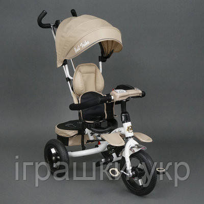 Триколісний дитячий велосипед Best Trike 6699 бежевий, надувні колеса