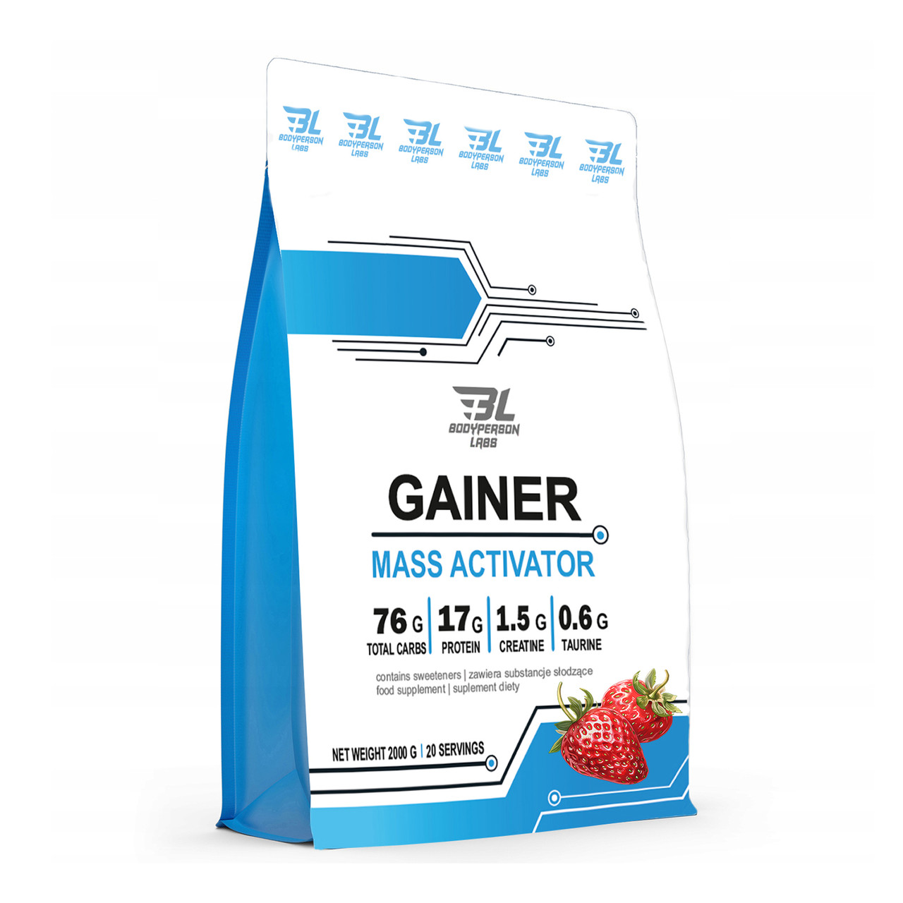Gainer - 2000g Strawberry, фото 1