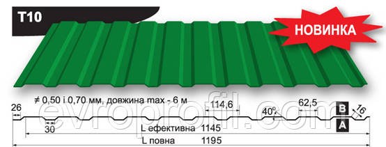 Профнастил оцинкований Миколаїв Т-10