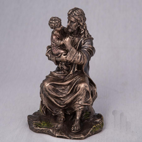 Фігурка покрита бронзою "вичка з дитиною". Подарунок людині, яка вірить, 16 см