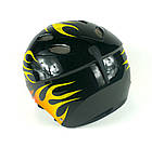 Захисний шолом -"Flames" колір чорний, розмір М, L, фото 2