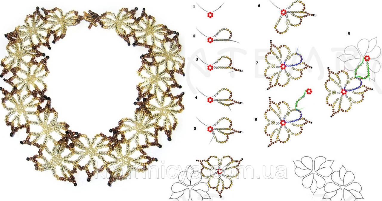 Плетение из бисера Ожерелье'Брильянт' трубочки (Ка-01-09) - фото 7 - id-p513159312