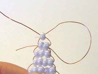 Плетение из бисера Ожерелье+браслет голубой (Ка-01-11) - фото 9 - id-p513159314