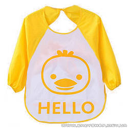 Слинявчик з рукавами Hello (жовтий курча)