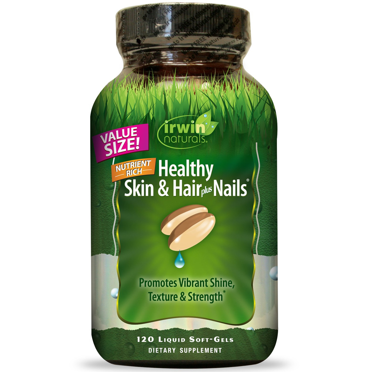 Irwin Naturals, здорова шкіра і волосся плюс нігті, 120 рідких гелевих капсул (2 місяці)