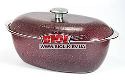 Гусятниця (тятниця) алюмінієва 6 л із зовнішнім бордовим покриттям БІОЛ G0600D