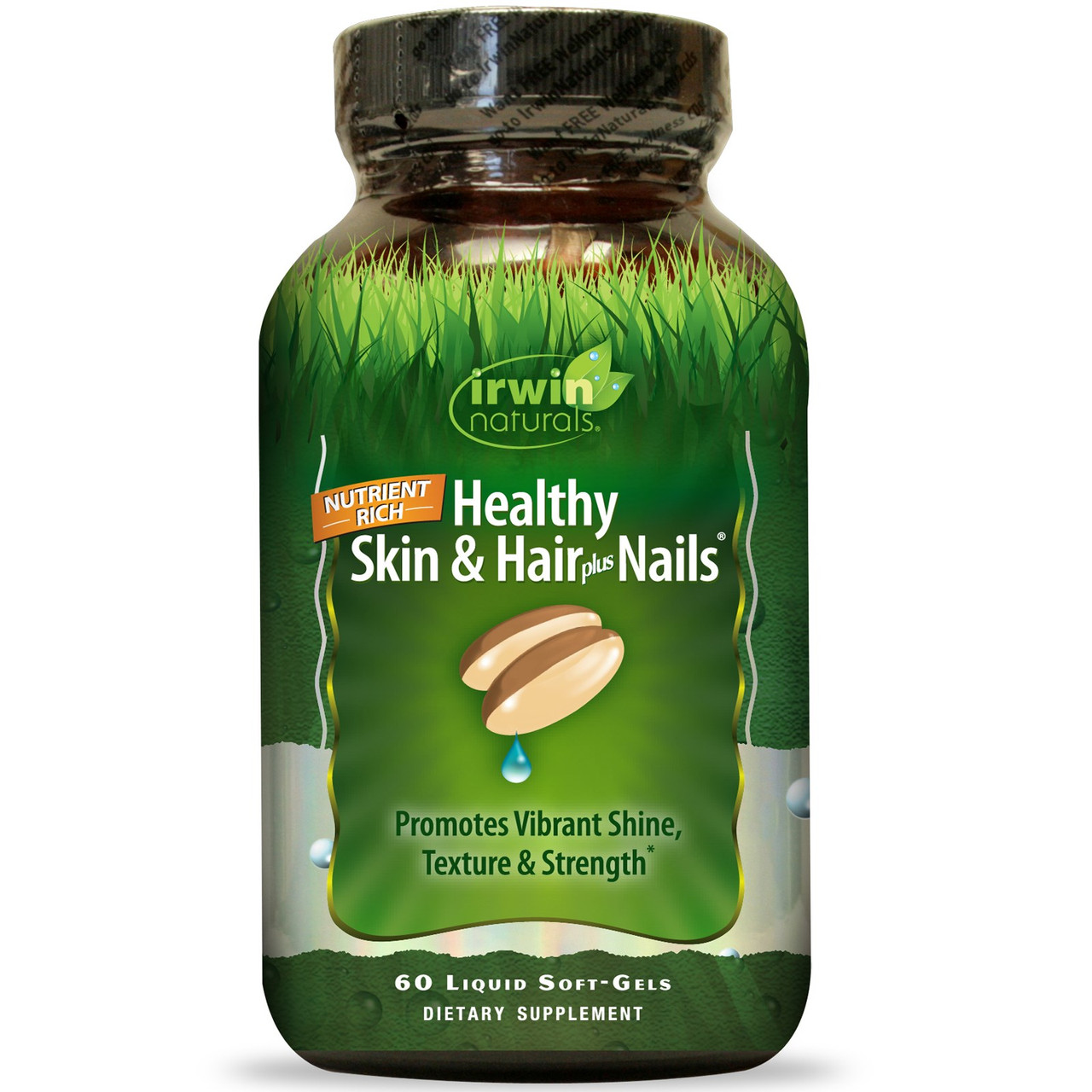Irwin Naturals, здорова шкіра і волосся плюс нігті, 60 рідких гелевих капсул