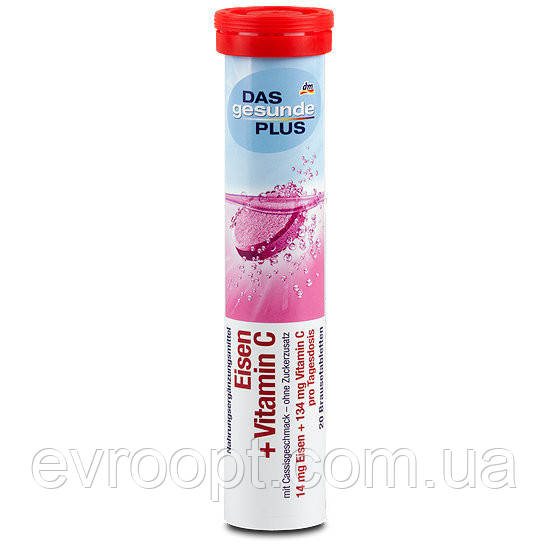 Вітаміни розчинні в таблетках DM Das Gesunde Plus Eisen + Vitamin C 82г