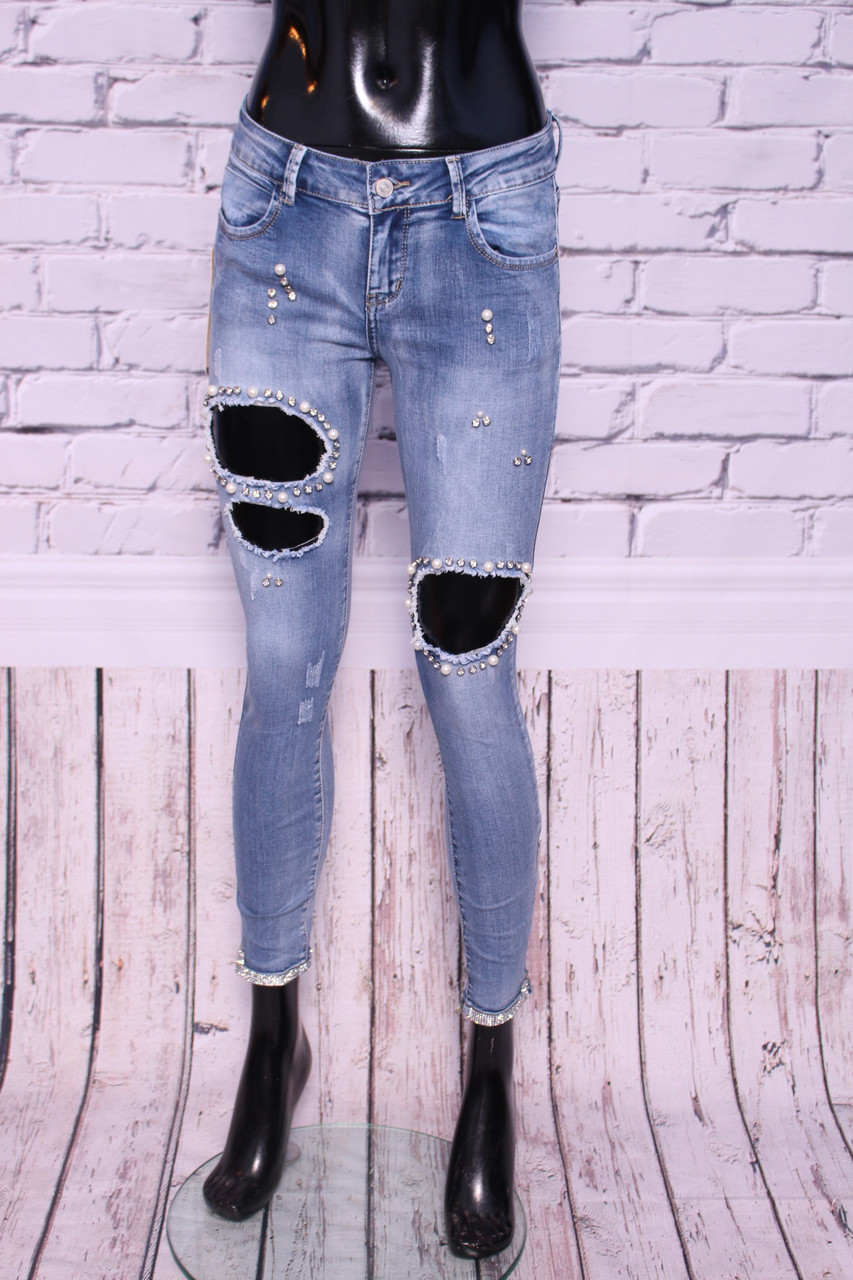 Женские стильные рваные джинсы "Miss Natalie" (G-530)размеры 25-30. - фото 5 - id-p513236461