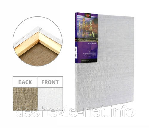 Подрамник, 40*60 см, среднее зерно, масляный грунт, лён, ROSA, фото 1