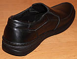 Чоловічі туфлі зі шкіри чорні від виробника модель АМТ121, фото 4