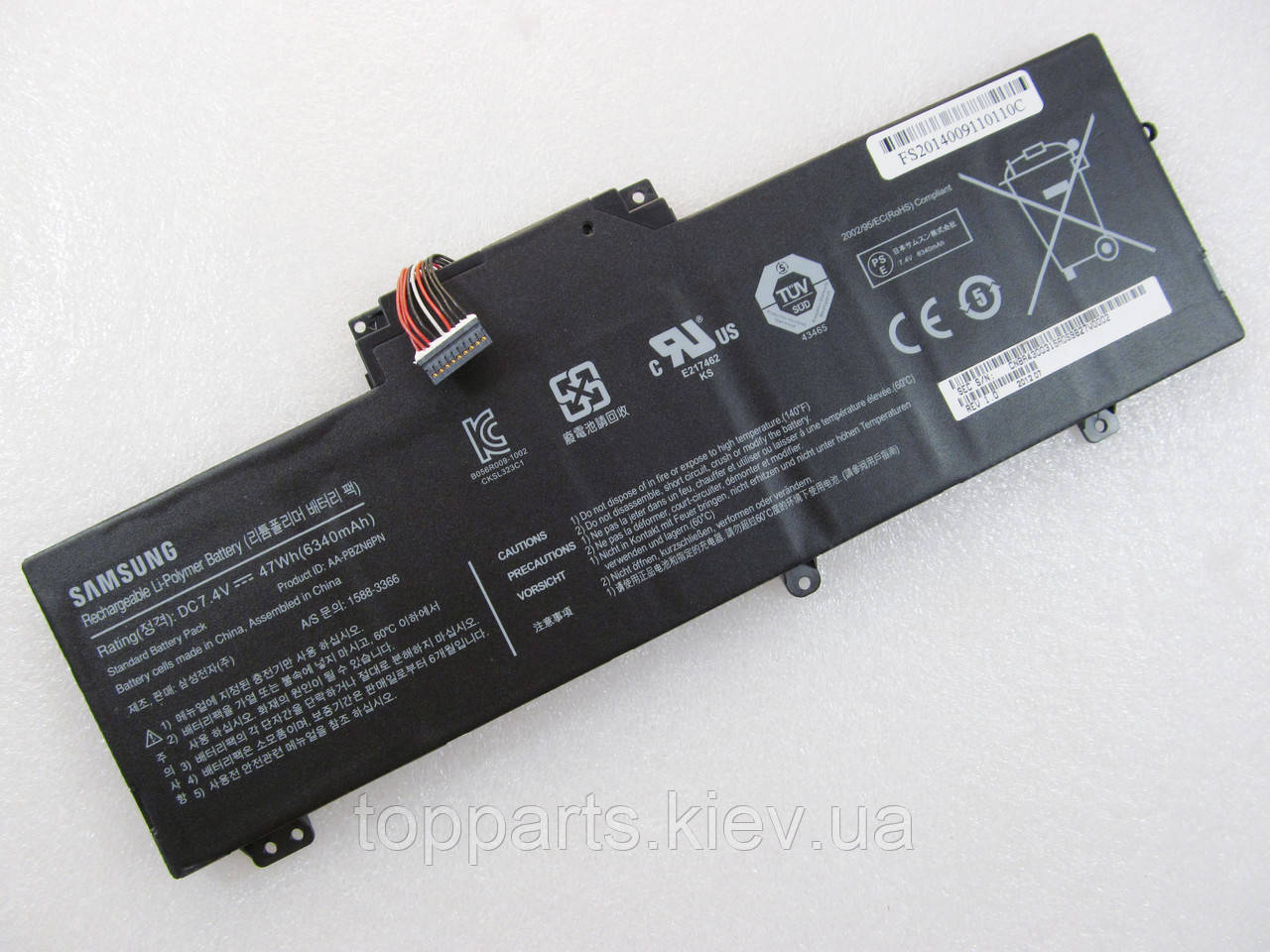 Батарея для ноутбука Samsung 350U2 AA-PBZN6PN, 47Wh(6340mAh), 6cell, 7.4V, Li-Pol, черная, ОРИГИНАЛЬНАЯ - фото 2 - id-p88130387