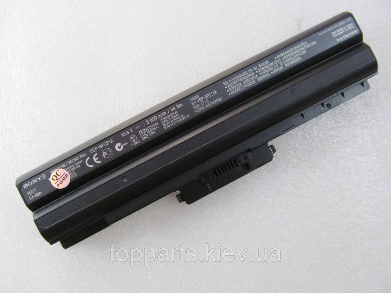 Батарея для ноутбука Sony VGP-BPS21 Vaio VGN-FW, 5000mAh (54Wh), 6cell, 11.1V, Li-ion, чорна, ОРИГІНАЛЬНА