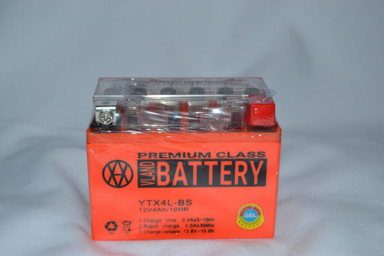 

Аккумулятор 12V 4Ah гелевый (113х70х85) YTX4L-BS ( оранжевый ) BATTERY