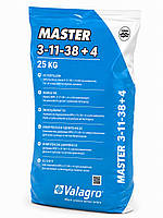 Добриво МАЙСТЕР Master 3+11+38+4 25 кг Valagro | комплексне водорозчинне добриво для плодоношення