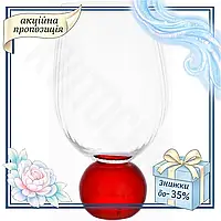 KV Набор стеклянных стаканов Smart Model Bauble Glass 450мл 6 штук для напитков с красной ножкой прозр 99/KVI