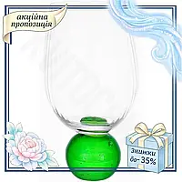 KV Набор стеклянных стаканов Smart Model Bauble Glass 450мл 6 штук с зеленой ножкой для напитков и кок 99/KVI