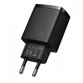 СЗУ Baseus Compact Quick Charger 20W QC+PD (1USB A/1C) (CCXJ B) Black 413-39-68 tovar. Prosto.