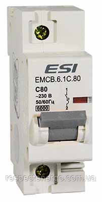 Модульный автоматический выключатель EMCB.601C80, 6кА, 1п, х-ка С, 80А - фото 1 - id-p513338694