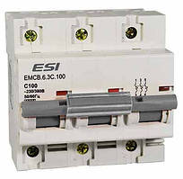Модульний автоматичний вимикач EMCB.603C80, 6 кА, 3п, х-ка С, 80 А