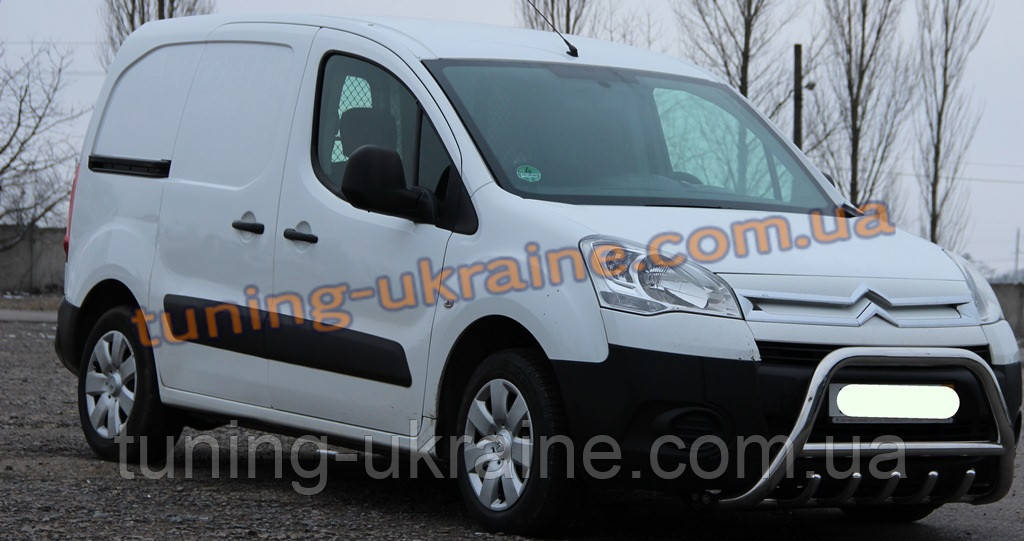 Защита переднего бампера кенгурятник из нержавейки на Citroen Berlingo 2008-2015 - фото 3 - id-p513344850