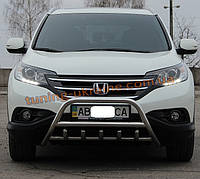 Защита переднего бампера кенгурятник из нержавейки на Honda CR-V 2012-2015