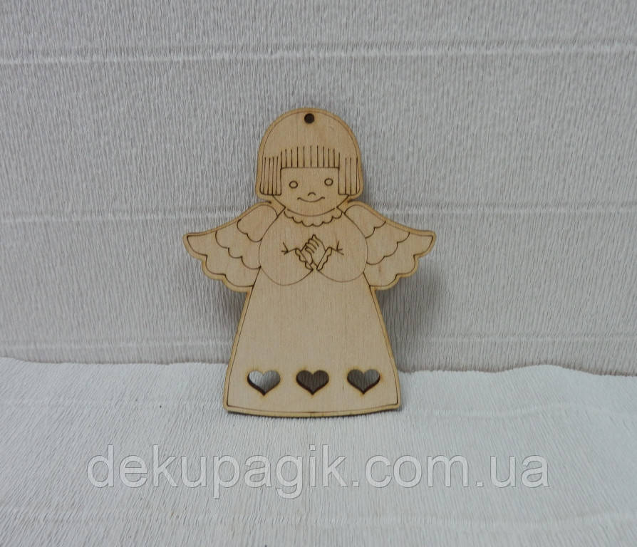 Підвіска, ялинкова прикраса Янголятко, 10см, фото 1