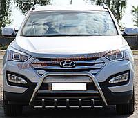 Захист переднього бампера кенгурятник з нержавійки на Hyundai Santa Fe 2013