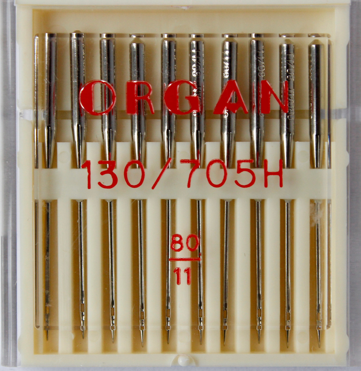 Иглы универсальные для бытовых швейных машин 130/705Н № 80 Organ Япония 10 шт. в упаковке - фото 1 - id-p513438741