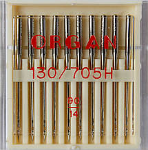 Голки універсальні для побутових швейних машин 130/705 Н No90 Organ Японія, 10 шт. в пакованні