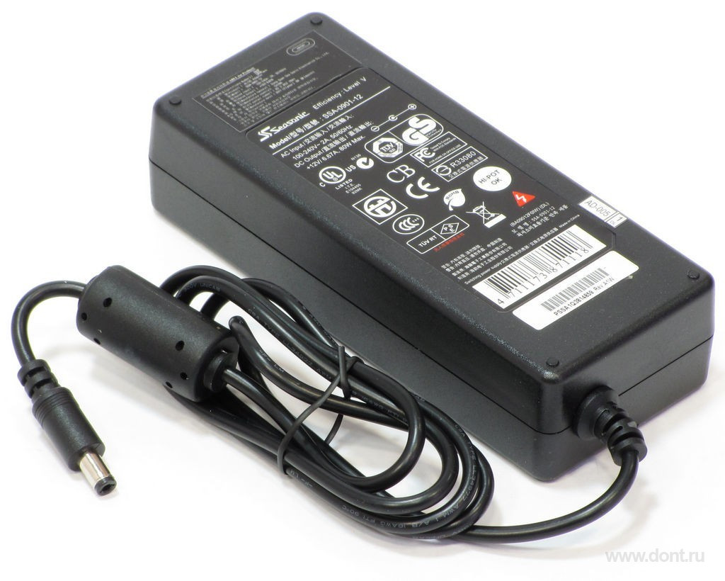 Імпульсний блок живлення Unitoptek 12V/6A в пластиковому корпусі для камер відеоспостереження 12 Вольт, 6 Ампер